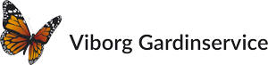 Viborg Gardinservice logo with butterfly