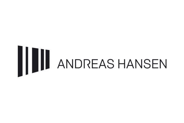 Andreas Hansen modern black and white logo